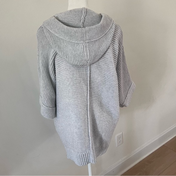 Kinross Oversized Chunky Knit Zip-Up Short-Sleeved Hooded Sweater | Size Small| - Picture 4 of 6